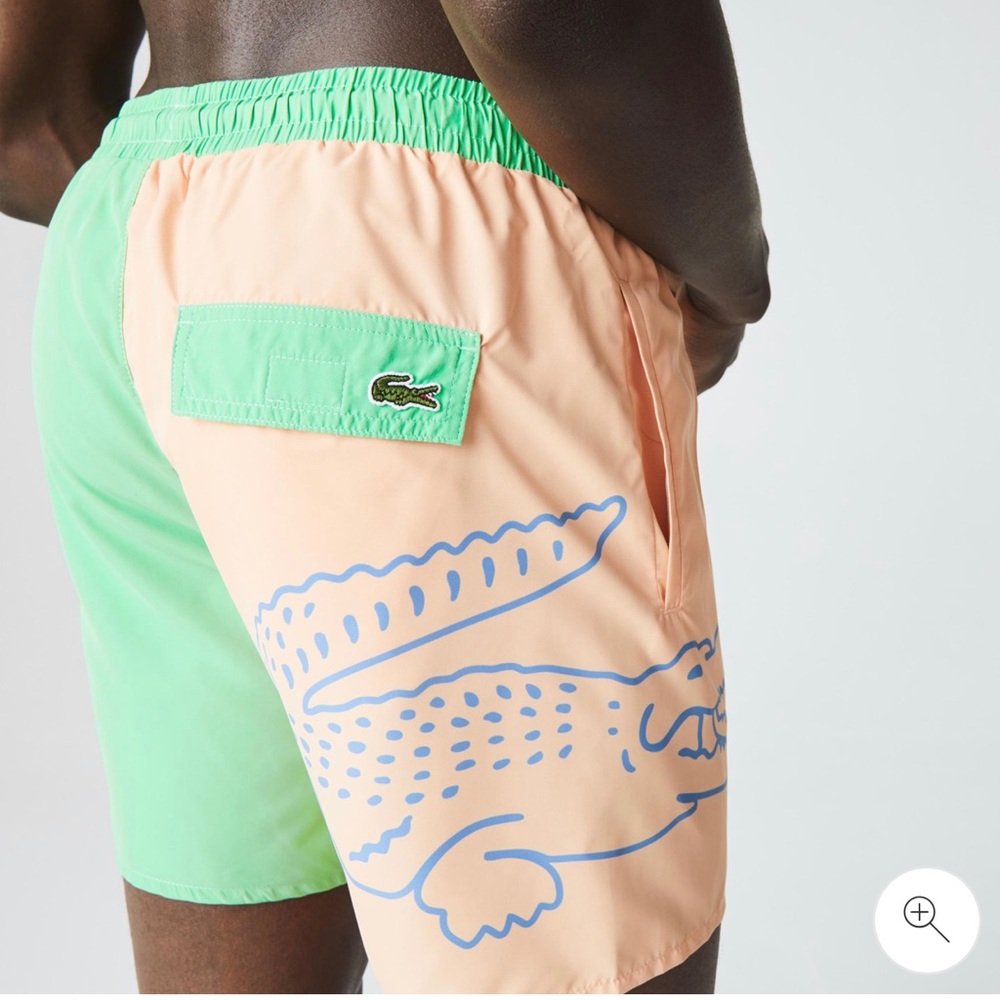Lacoste Men’s Bicolour Crocodile Print Swimming Trunks ✔️